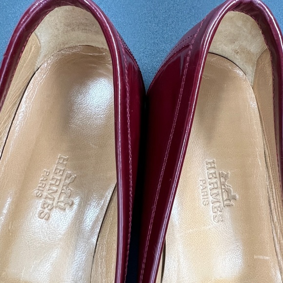 Hermes Red Glossy Red Patent Leather loafer - Picture 5 of 8